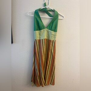 Eva Franco Green Halter Sundress Casual Resort Wear